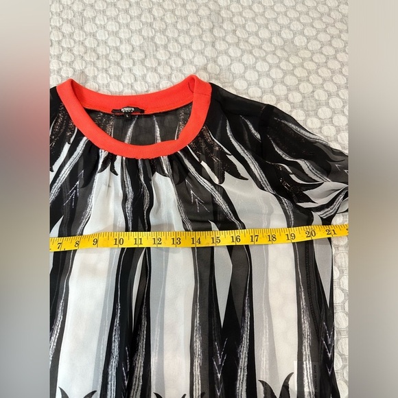 Tesoro Moda Long Sleeve Sheer Blouse, Size L - Picture 7 of 9